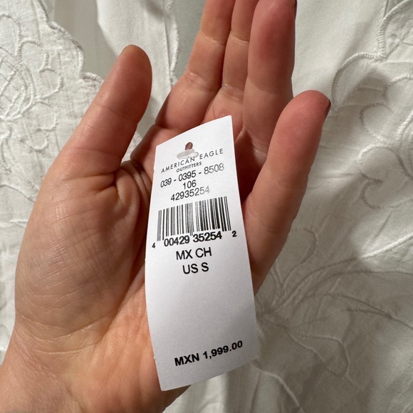 American Eagle Outfitters Chic White embroidered Dress - Picture 6 of 8